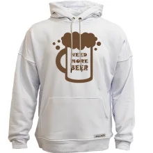 Худі без начосу з написом Need more beer