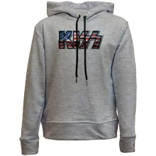Детское худи без начеса KISS на американском флаге