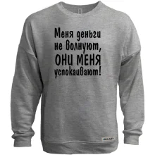 Свитшот без начеса "Меня деньги не волнуют"