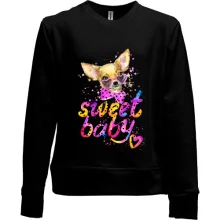 Детский свитшот без начеса с Чихуахуа (sweet baby)