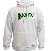 Худи без начеса с надписью "I hack you"