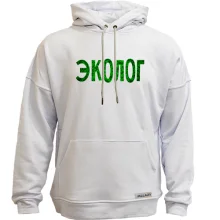 Худи без начеса с надписью "Эколог"