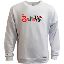 Свитшот без начеса с надписью "believe"