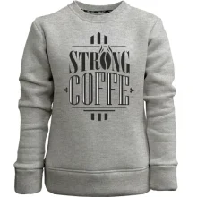 Детский свитшот без начеса Strong Coffee