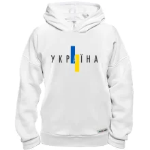 Худи BASE с надписью «Україна» и вертикальным сине-жёлтым флагом