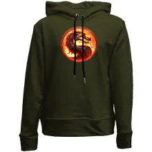 Детское худи без начеса с огненным логотипом Mortal Kombat