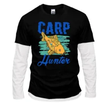 Комбинированный лонгслив с золотистым карпом «Carp Hunter»