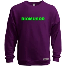 Свитшот без начеса с надписью "Biomusor"