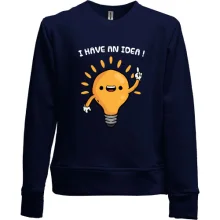 Детский свитшот без начеса с лампочкой "i have an idea!"