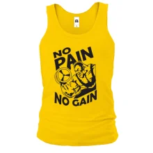 Чоловіча майка з бодібілдером «No pain no gain»