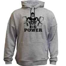 Худи без начеса с надписью "Big Power"