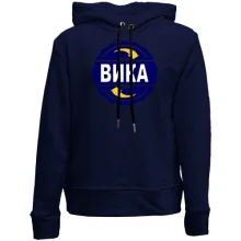 Детское худи без начеса с именем Вика в круге