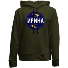 Детское худи без начеса с именем Ирина в круге