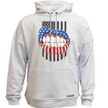 Худи без начеса American lips Американский флаг Губы