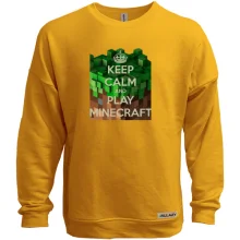 Світшот без начосу з написом "Keep calm and play Minecraft"