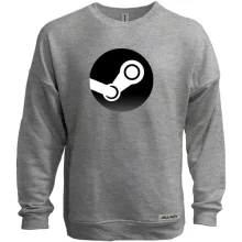Свитшот без начеса с логотипом Steam