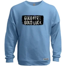 Свитшот без начеса с надписью Good Night - Good Luck
