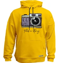 Худи без начеса с надписью "Каждый снимок - это история"