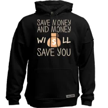Худі без начосу з написом "Save money"