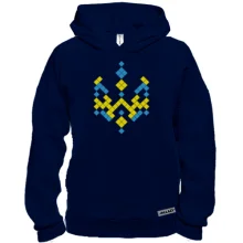 Худи BASE с сине-желтым пиксельным гербом Украины