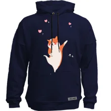 Худи без начеса Cat with hearts