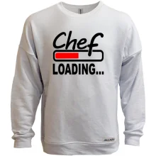 Свитшот без начеса с надписью "chef" шеф-повар