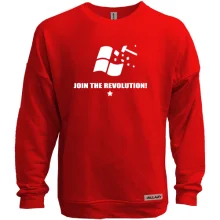 Свитшот без начеса с надписью "Join the revolution"