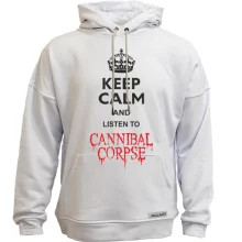 Худи без начеса Keep Calp and listen to Cannibal Corpse