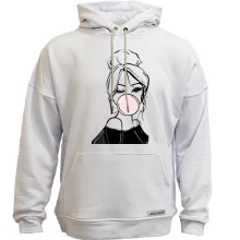 Худи без начеса Girl with babble gum art