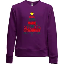 Детский свитшот без начеса с надписью "believe in the magic"
