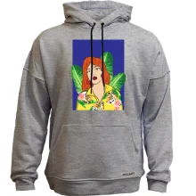 Худи без начеса Redhead girl with leaves