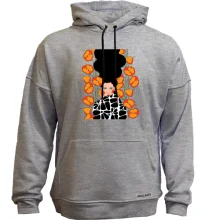 Худи без начеса Brunette with poppies