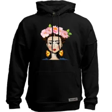 Худи без начеса Girl with pink flowers