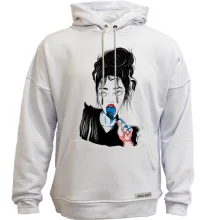 Худи без начеса Girl portrait art blue lollipop