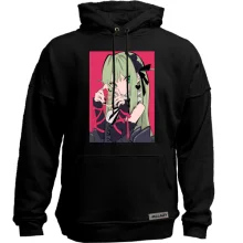 Худи без начеса Blonde girl on pink