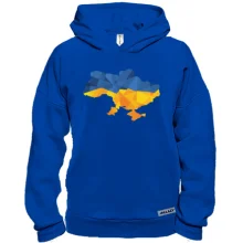 Худи BASE с полигональной картой Украины