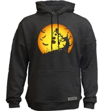 Худі без начосу з деревом і страшними персонажами Helloween