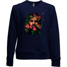 Детский свитшот без начеса с Drake и цветами