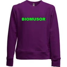 Детский свитшот без начеса с надписью "Biomusor"