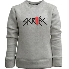 Детский свитшот без начеса с логотипом "Skrillex"