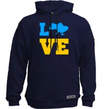 Худи без начеса LOVE с мапой Украины