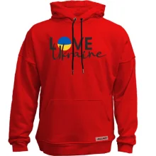 Худи без начеса LOVE Ukraine с флагом
