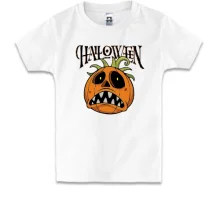 Детская футболка Halloween с тыквой-монстром