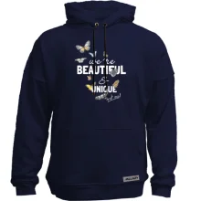 Худи без начеса с бабочками "Beautiful"