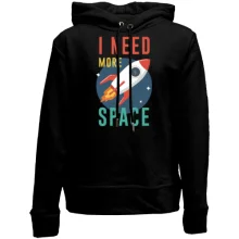 Детское худи без начеса I need more space с ракетой