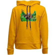 Детское худи без начеса с ленивцем в джунглях
