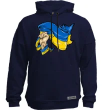 Худи без начеса с флагом Украины в руке