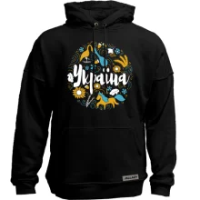 Худи без начеса с орнаментом "Украина"