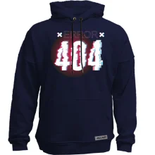 Худи без начеса ERROR 404 в стиле глитч