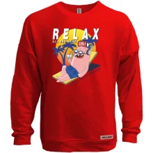 Світшот без начосу з чоловічком і написом Relax